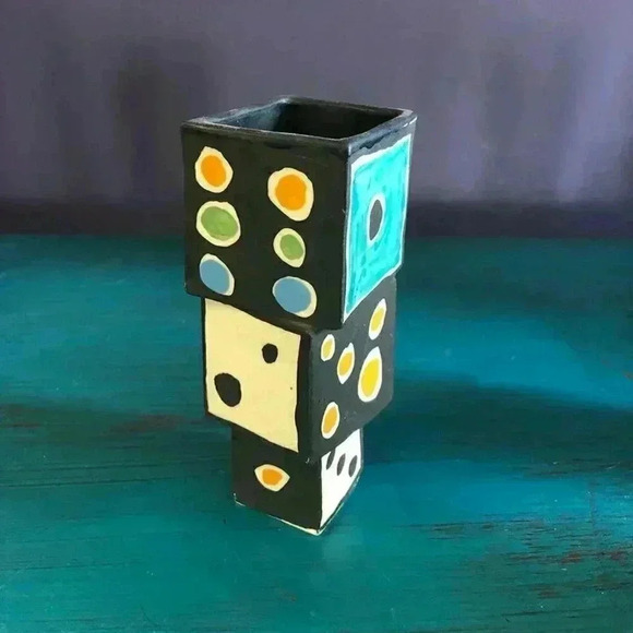 Handmade 3 Piece Cat + Mouse Ceramic Vases - Picture 3 of 15